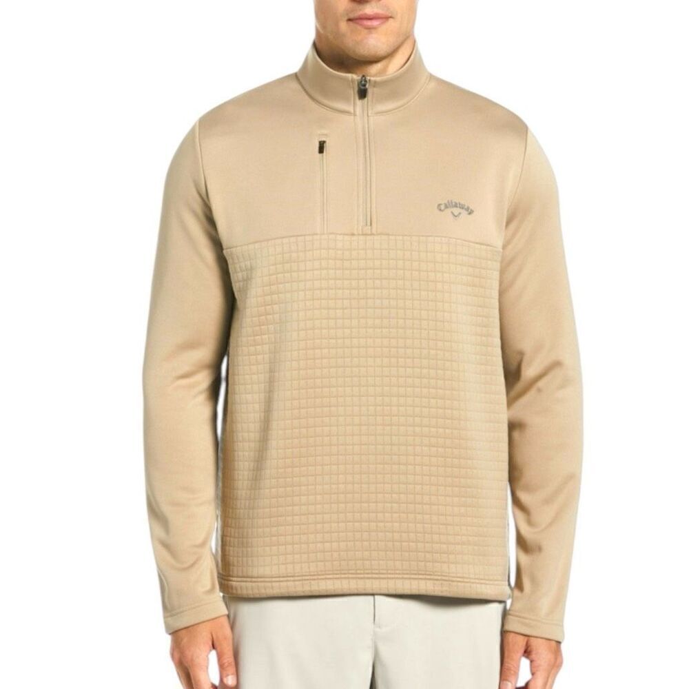 Callaway Men's Quarter Zip Pullover Tan Size XXL